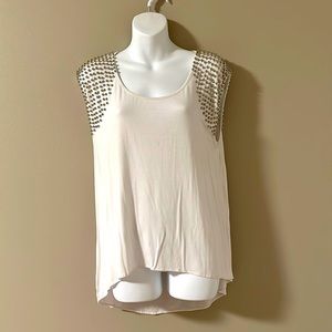 White top with silver beads